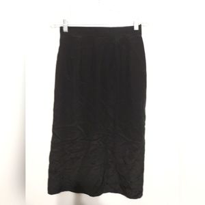 VTG ROYALSILK Black Pencil Skirt Knee High 100% Silk Size 10